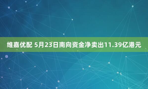 维嘉优配 5月23日南向资金净卖出11.39亿港元