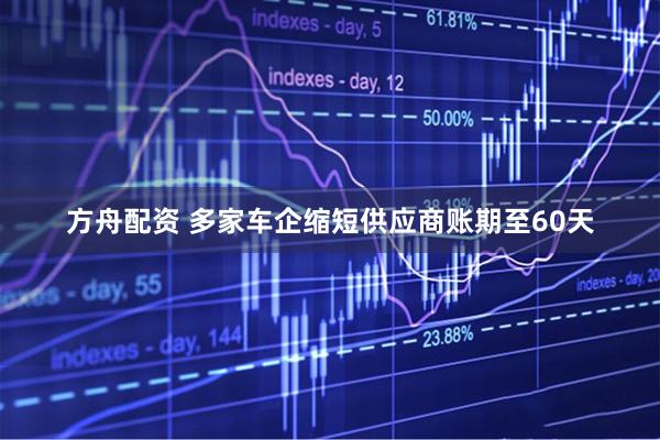 方舟配资 多家车企缩短供应商账期至60天